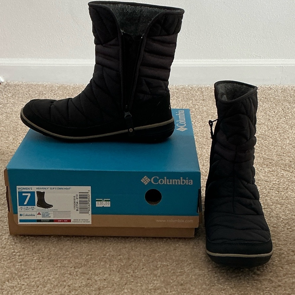 Women’s Columbia Black Winter Quilted Boots- Size 7 - Picture 6 of 8